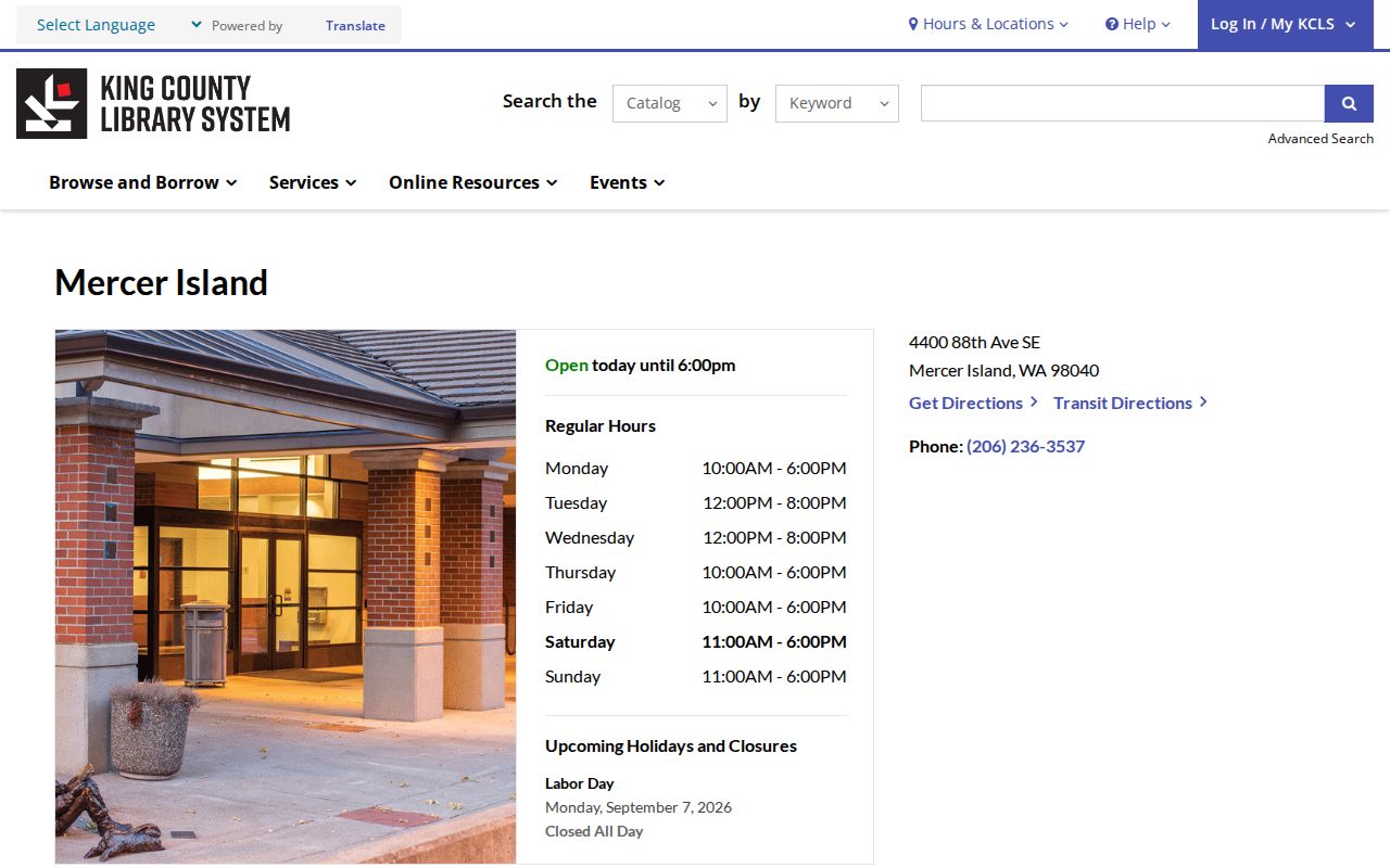 Mercer Island city directory research access at KCLS